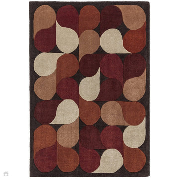 Romy 14 Jive Modern Layered Teardrop Hand-Woven Soft Wool-Feel Eco Fibre Rust Red/Deep Burgundy/Terracotta Rug-Asiatic Carpets-Rug Love - The Most Loved Rug Store
